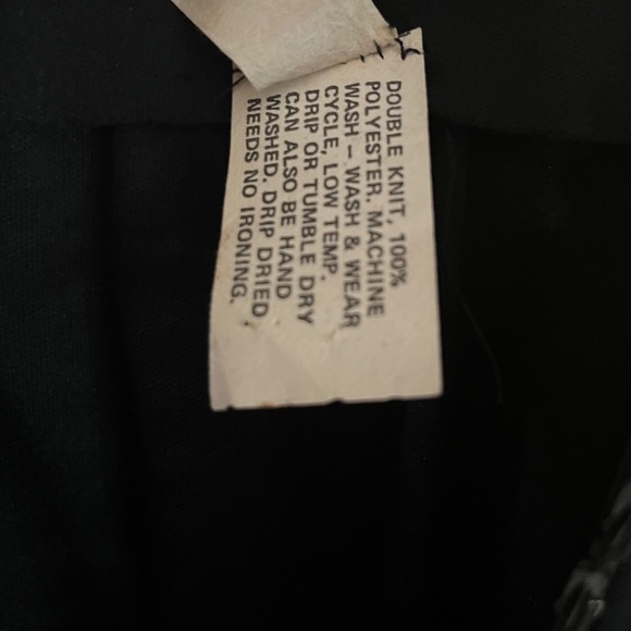 Black Rhinestone Sequined Teeth Zipper Jump Suit Double Knit Wide Leg 1970's - Picture 6 of 11